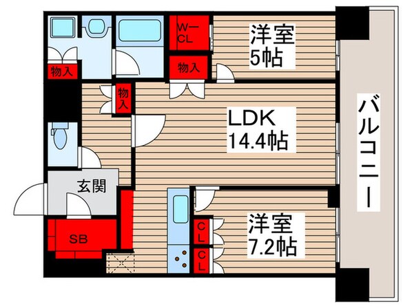 ﾊﾟｰｸｼﾃｨ柏の葉ｷｬﾝﾊﾟｽ ｻﾞ･ｹﾞｰﾄﾀﾜｰの物件間取画像